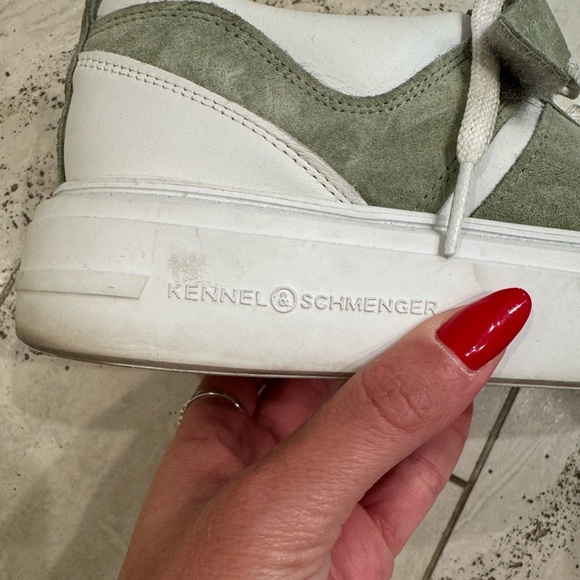 Kennel & Schmenger Sneakers Green Platform Velcro Tennis Shoes - Picture 2 of 5